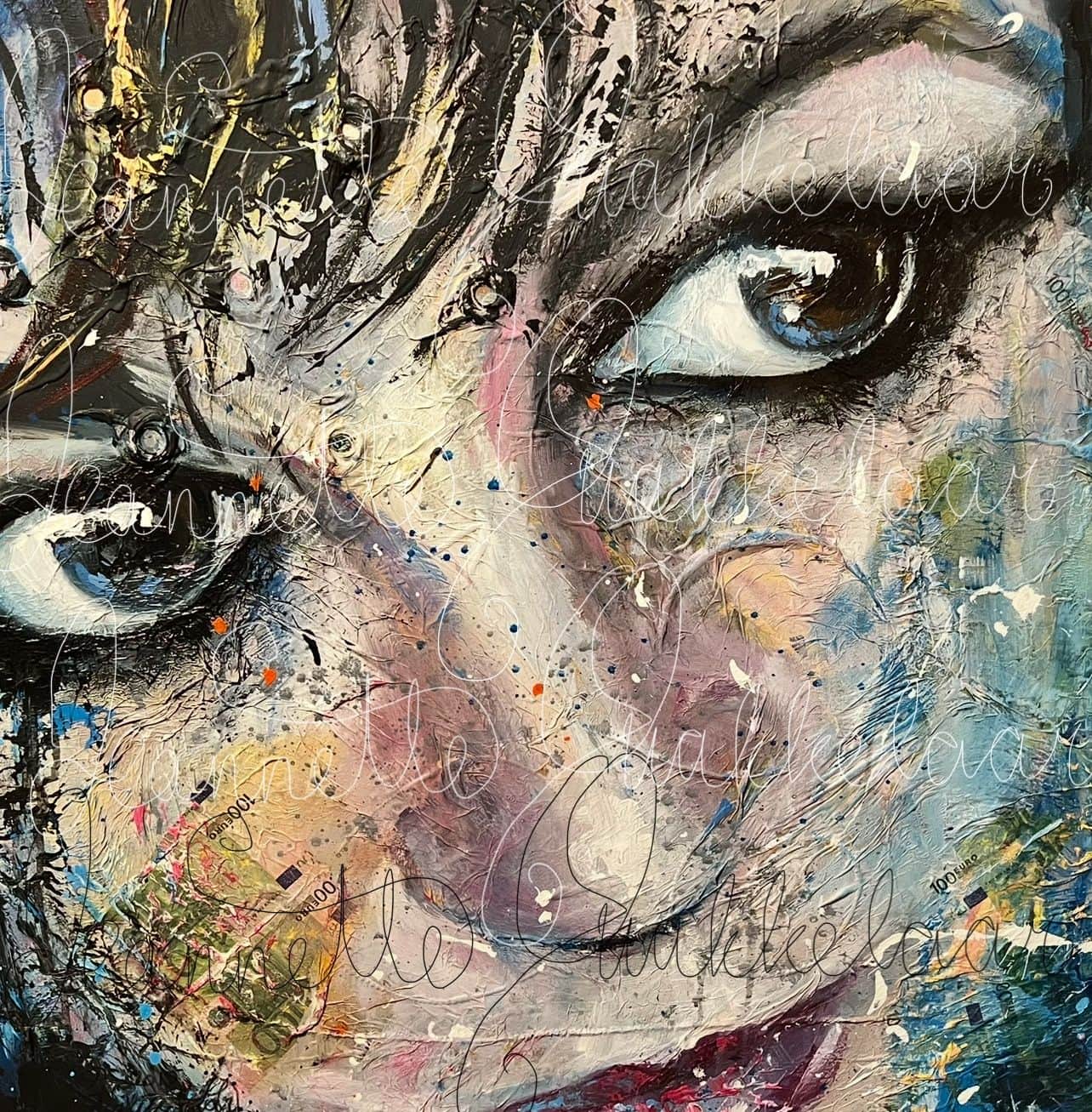 Schilder,glitter,mijn zelfportret